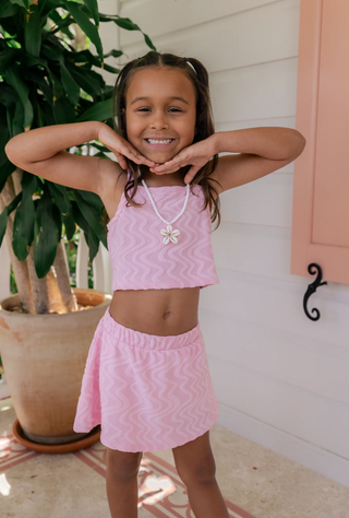 Pink Wave Terry Tank Skort Set