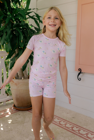 Little Coastal Notes Two Piece Short Set