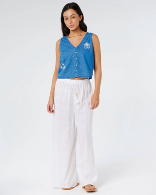 Catalina Islands Wide Leg Pant (Optical White)