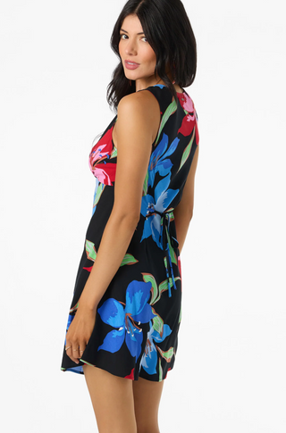 Eloise Floral Short Dress (BLK)