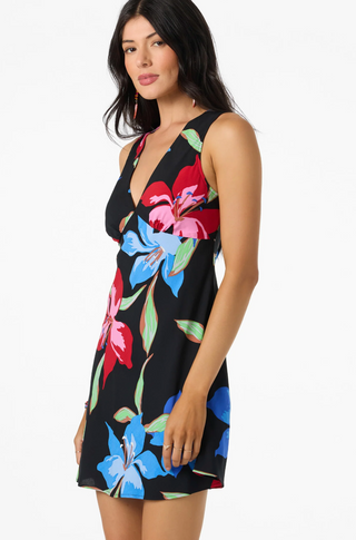 Eloise Floral Short Dress (BLK)