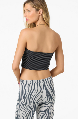 Adeline Stripe Tube Top (BLK)