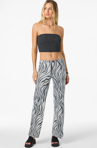 Adeline Stripe Tube Top (BLK)