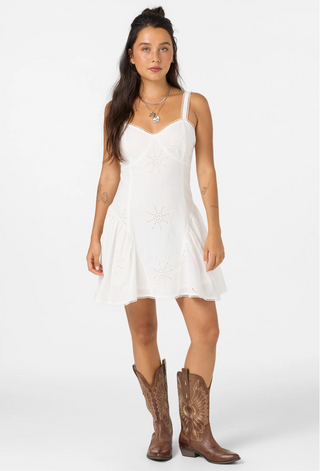 Conor Sunshine Eyelet Mini Dress (White)