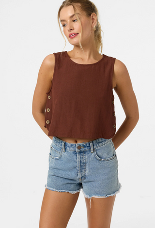 SANDERS LINEN TOP (coconut brown)  ONLINE EXCLUSIVE
