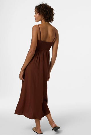 Linden Solid Midi Dress (COCONUT BROWN) ONLINE EXCLUSIVE