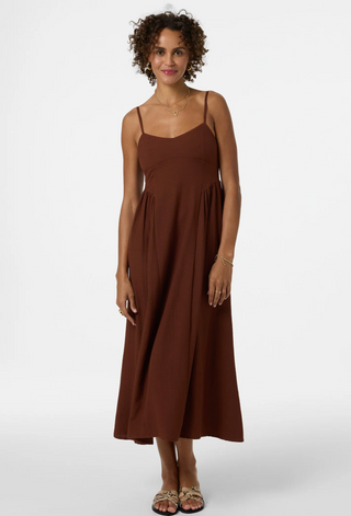 Linden Solid Midi Dress (COCONUT BROWN) ONLINE EXCLUSIVE