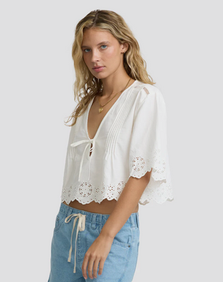 Light And Airy Short Sleeve Cotton Blouse (SCS1)