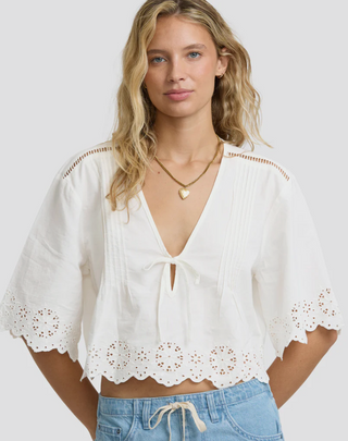 Light And Airy Short Sleeve Cotton Blouse (SCS1)