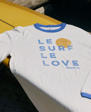 Le Love Surf Ringer Long Sleeve Cotton T-Shirt (WCP)