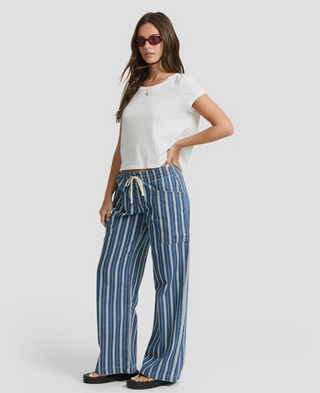 Zonte Elastic Waist Saltwashed Denim Pants (BSM)