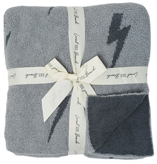 Lightning Bolt Luxe Home Blanket (Dark Grey/Slate)