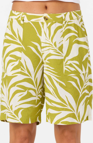Marissa Printed Beach Shorts (Chartreuse)