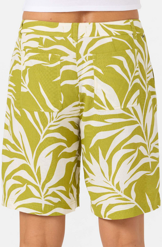 Marissa Printed Beach Shorts (Chartreuse)