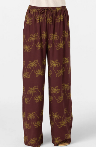 Rosalie Palm Stripe Pants (Chocolate)
