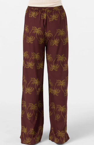 Rosalie Palm Stripe Pants (Chocolate)