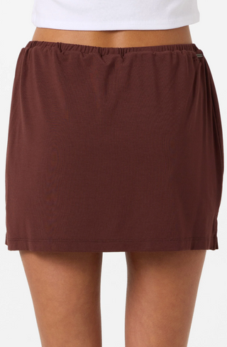 Alyssa Solid Knit Short Skirt (Chocolate)