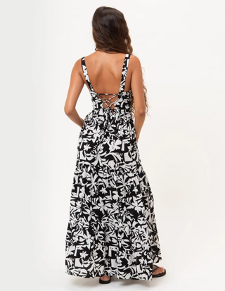 Topanga Canyon Maxi Dress (Bone/Black)