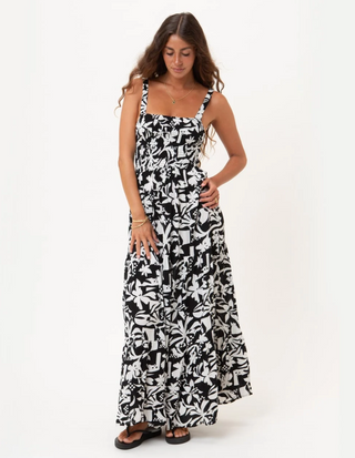 Topanga Canyon Maxi Dress (Bone/Black)