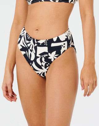 Topanga Geo Good Pant Coverage Bikini Bottom (Black)