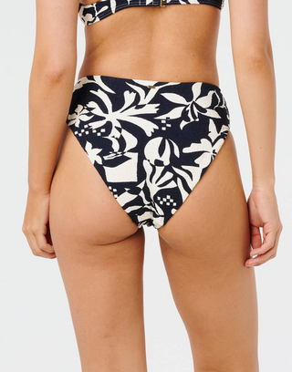 Topanga Geo Good Pant Coverage Bikini Bottom (Black)