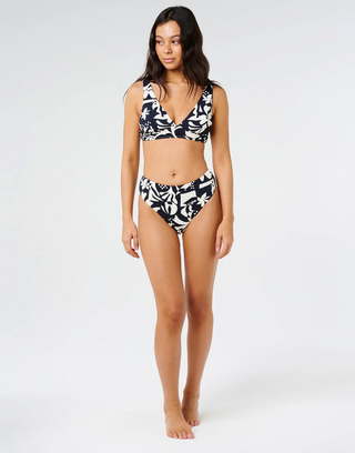 Topanga Geo Good Pant Coverage Bikini Bottom (Black)