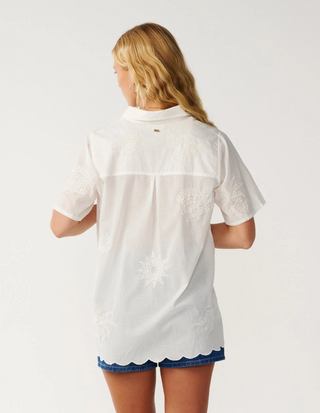 BOSSA NOVA EMB SHORT SLEEVE SHIRT (Bone)