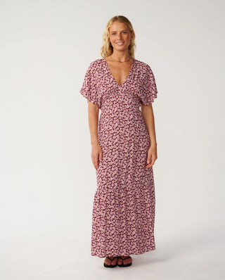PARTY WAVE MAXI DRESS (Dark Plum)