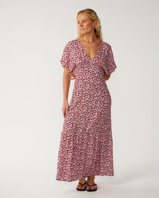 PARTY WAVE MAXI DRESS (Dark Plum)