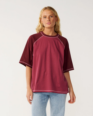 CLASSIC BOXY RAGLAN TEE (Dark Plum)