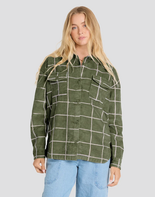 Fadeaway Long Sleeve Corduroy Shacket (CQP0) ONLINE EXCLUSIVE