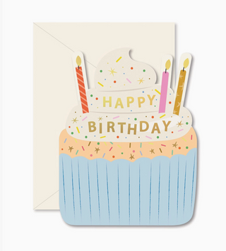 Birthday Cupcake Die-Cut Folded Greeting Card