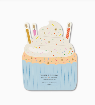 Birthday Cupcake Die-Cut Folded Greeting Card