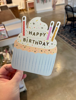 Birthday Cupcake Die-Cut Folded Greeting Card
