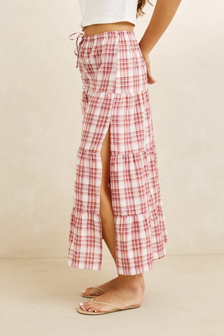Chelsea Check Tiered Maxi Skirt (PLU) ONLINE EXCLUSIVE