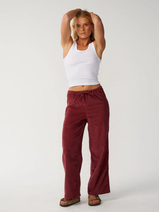 KEEPSAKES WASHED CORD PANT (DARK PLUM) ONLINE EXCLUSIVE