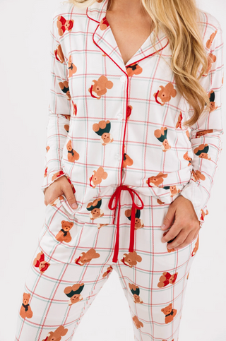 Cozy Christmas Bears Women's Long Sleeve Ruffle Set