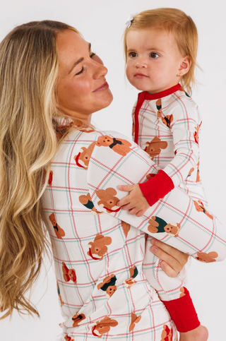 Cozy Christmas Bears Women's Long Sleeve Ruffle Set