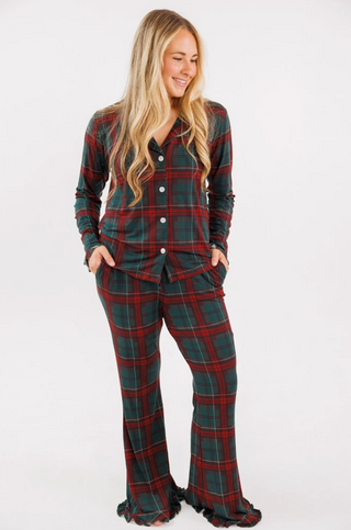 Holiday Heritage Plaid Women's Long Sleeve Ruffle Set