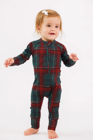 Holiday Heritage Plaid Zipper Romper