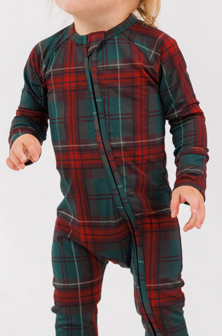 Holiday Heritage Plaid Zipper Romper