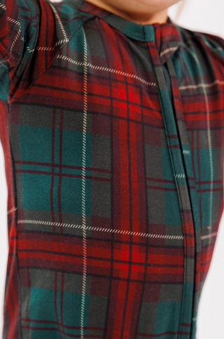 Holiday Heritage Plaid Zipper Romper
