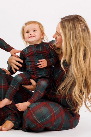 Holiday Heritage Plaid Zipper Romper