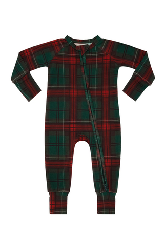 Holiday Heritage Plaid Zipper Romper