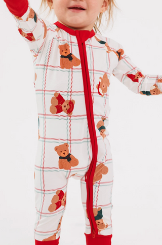 Cozy Christmas Bears Zipper Romper