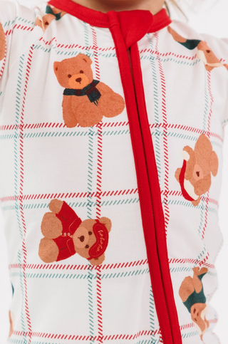 Cozy Christmas Bears Zipper Romper