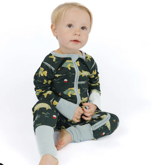 Gone Fishing Bamboo Convertible Footie Romper