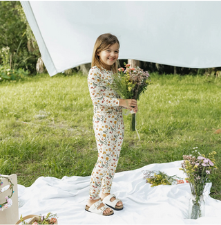 Toadstool Garden Two-Piece Bamboo Long Sleeve Pajama Kids Pants Set