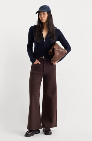 good waist palazzo ankle jeans (ESPRESSO)