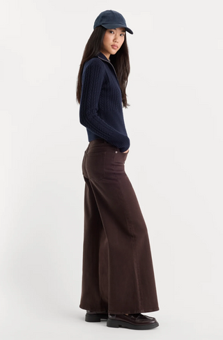 good waist palazzo ankle jeans (ESPRESSO)
